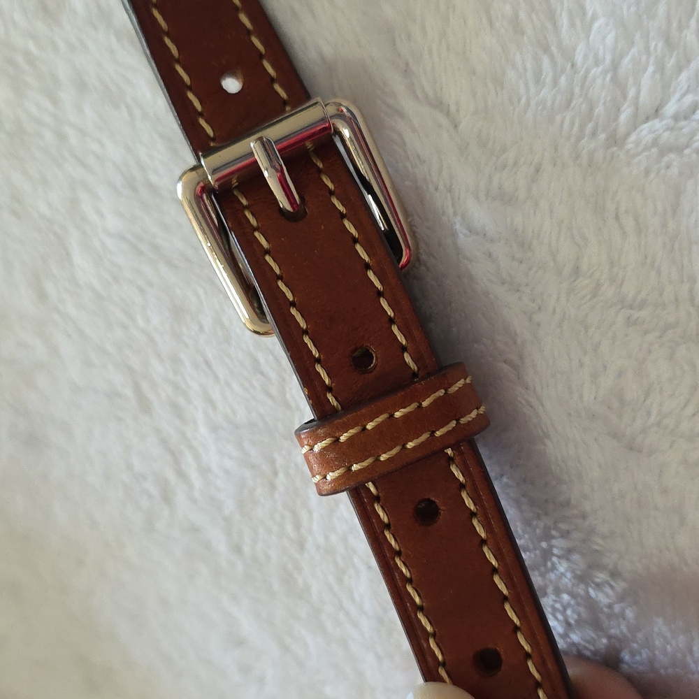 Dooney & Bourke Olive and Tan Pebbled Leather Shoulder Bag - Picture 11 of 11
